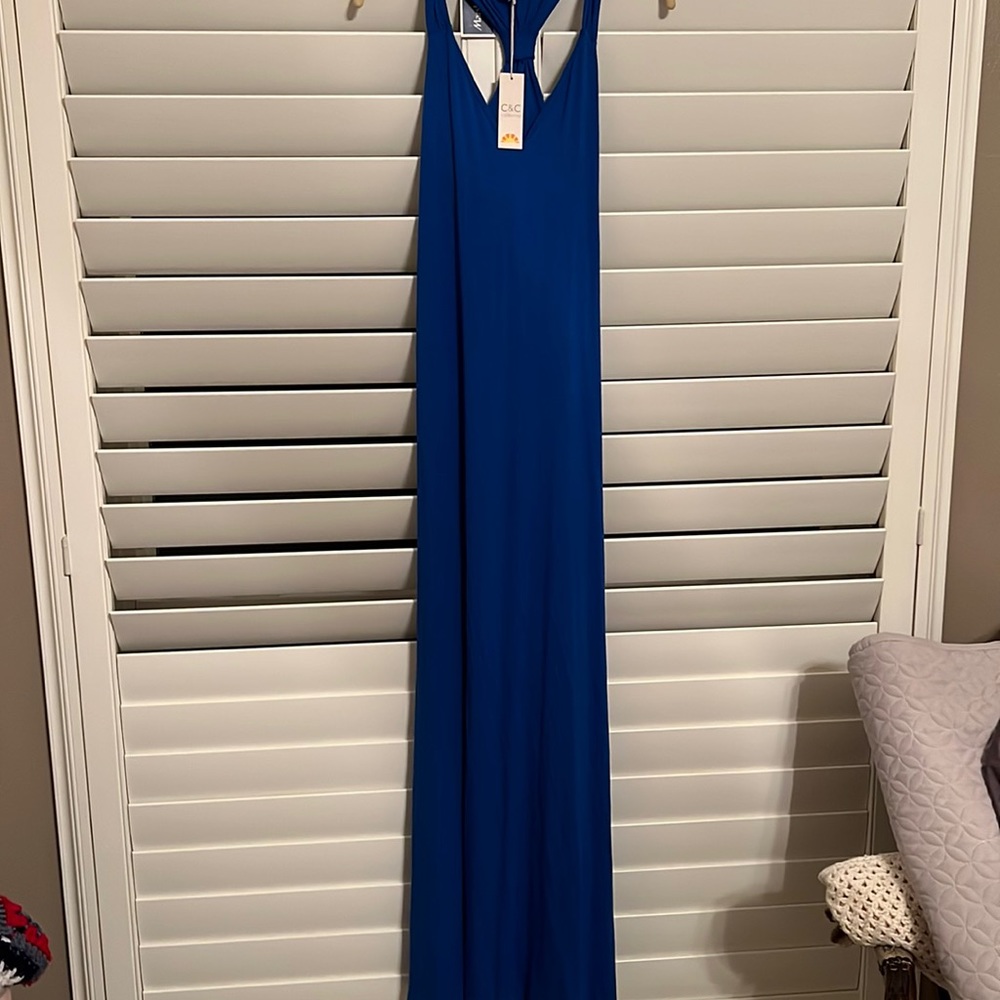 NWT C&C California maxi dress.  Vibrant bright blue Size M